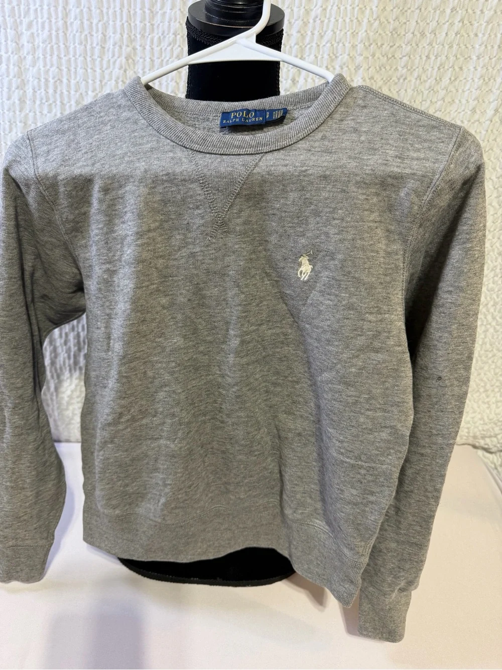 Ralph Lauren Heather Gray Sweatshirt with Navy Label